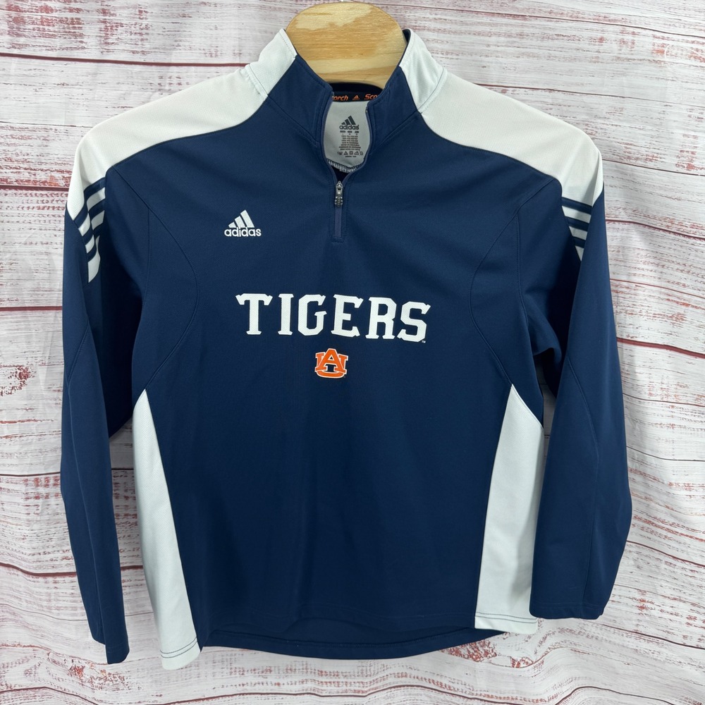 Adidas Auburn Tigers Scorch 1/4 Zip Pullover Top Mens Large NCAC Performance